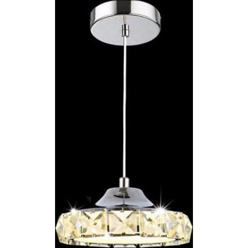 Modern crystal led pendent lamps Simple led lamps Energy saving living room pendent lamp 12W led lustre pendent lighting