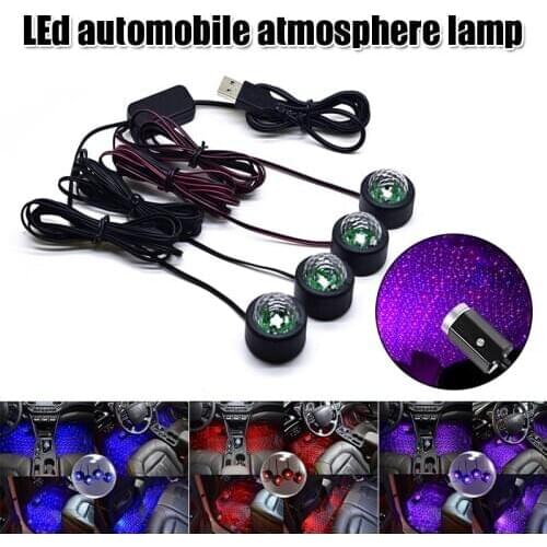 Spot USB LED Car Atmospheres Lamp Sound Control Interior Ambient Star Light Decoration High Brightness M8617