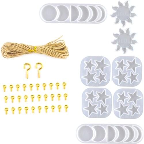 Sun Moon Star Mold Handmade DIY Crystal Epoxy Silicone Mold Planet Ornament Pendant Ins Wind Moon