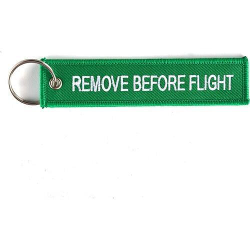 Remove Before Flight Chaveiro for Cars Green Key Fobs OEM Keychain Jewelry for Aviation Gift Tag Embroidery Key Chains Holder