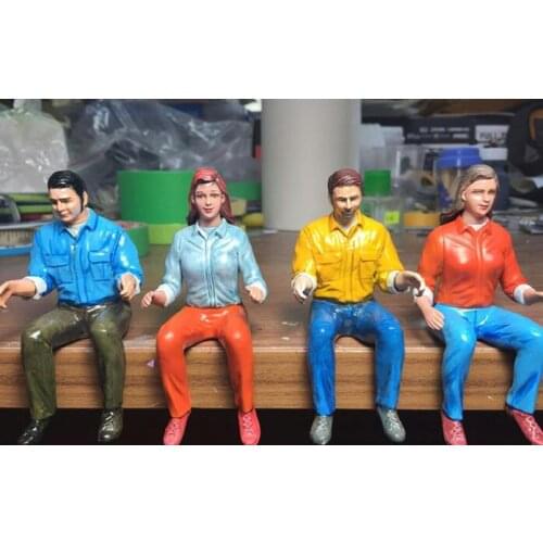 Upainted Ms & Mr Driver Man/Woman Dolls Kits 1pcs For 1/14 Tamiya Tractor Trailer Capo Cross RC8WD Engineering Trucks container