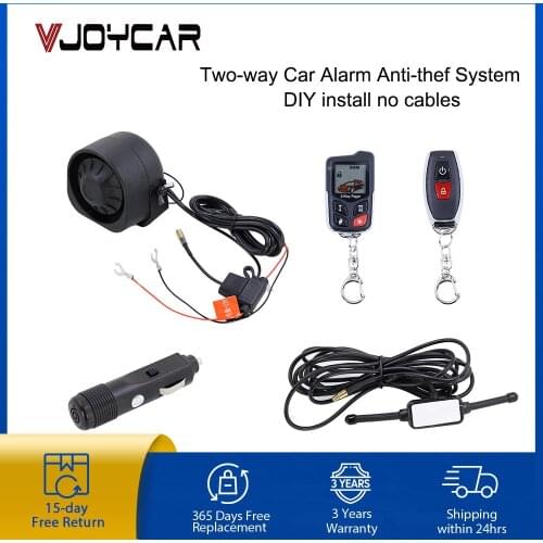 Vjoycar 2021 Newest Wireless Two-way Car Security Alarm System Easy Installation Remote-control Siren No Damage to Car Circuit
