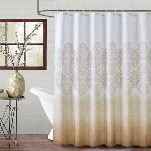 European Palace Flowers Shower Curtain Household Thickened Polyester Bathroom Curtain Waterproof Toilet Printed Partition Fabric