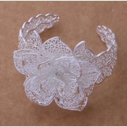 SZ-AB158 Hot Silver Color Gift Women Lady Nice High Quality Fashion Jewelry Rose Flower /akdajbka Bwiaknpa