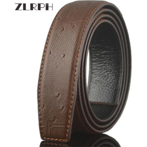 ZLRPH Belts For Men Genuine Leather Cowskin Brown Belt Automatic Buckle High Quality Business Male Mens Belts