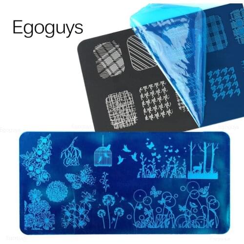 1PC Nail Art Printing Stamping Templates Spring Plants Image Print Stamp Plates Ink Stamper Polish Transfer Stencil Designs Tool