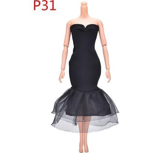 1PCS Elegant Evening Dress Doll Dresses Lady Black Little Dress Clothes for Dolls Gift Doll Accessories