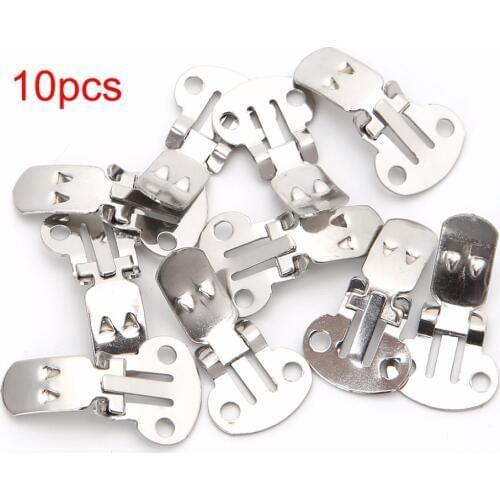 New 10Pcs Silver Cutout Stainless Steel Shoes Clips Clip On Ornaments Findings DIY