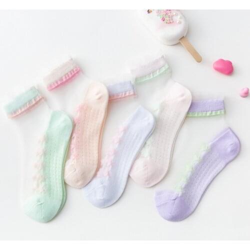 5Pairs/lot Baby Socks Summer Spring Mesh Socks Cotton Kids Thin Socks Lovely Girls Lace Socks Colorful Children Socks Baby Socks