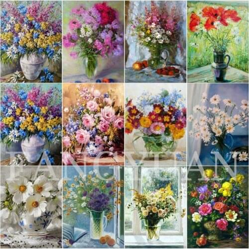 Diy Diamond Painting Cross Stitch Color Flowers Home Decoration Rhinestone Embroidery Mosaic Floral Diamond Art Wall Picturs