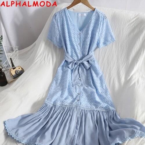 ALPHALMODA Short Dresses For Women