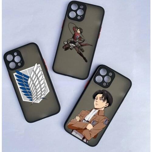 Anime Attack on Titan Phone Cases For iphone 12 11 Pro Max Mini XS 8 7 Plus X SE 2020 XR Matte Transparent Cover