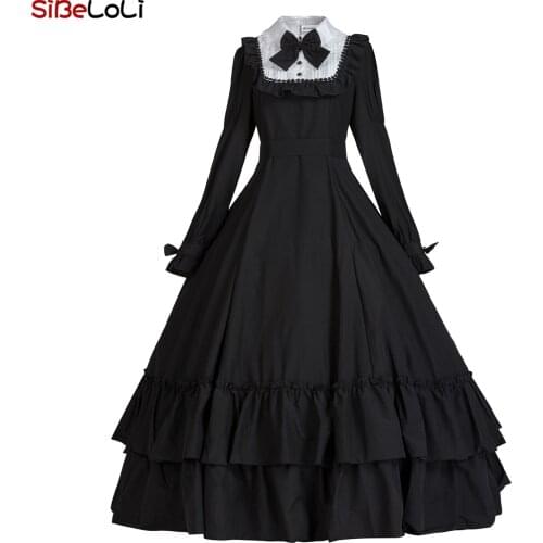 Black Gothic Lolita Victorian Dress Southern Belle Civil War Masquerade Gown Dress Theater Costume