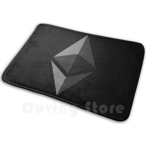 Ethereum On Black Mat Rug Carpet Mat Rug Carpet Anti-Slip Floor Mats Bedroom Ethereum Eth Crypto Cryptocurrency Blockchain