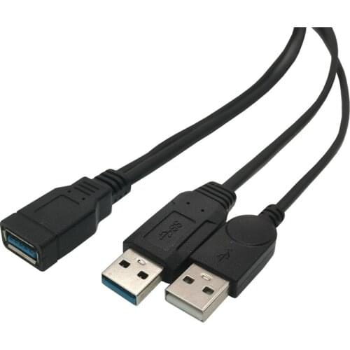 DOUBLE USB A MALE TO USB 3.0 FEMALE CABLE 0.3M USB 3.0 CABLE S-204