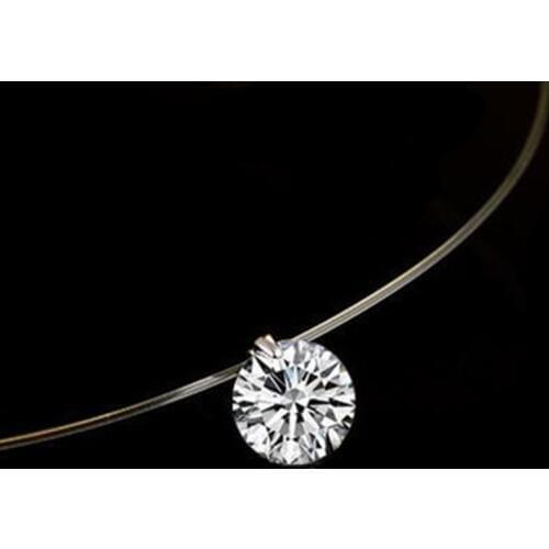Glamour girls transparent fishing line chain and necklace invisible chain chain and necklace female imitation rhinestone neckla