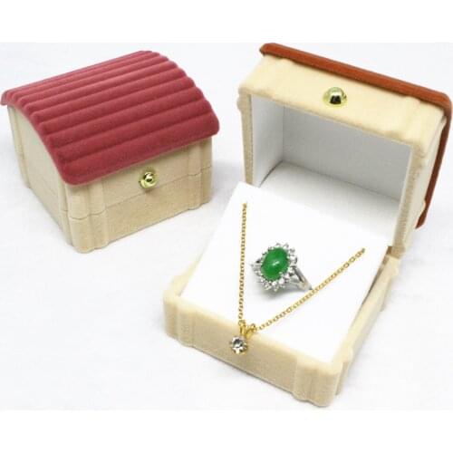 HOSENG 10Pcs Brown Red Ring Box Velvet Pendant Necklace Women Jewelry Case Gift For Friends HS_408