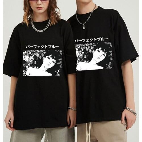 Mima Kirigoe Perfect Blue Mens T Shirts Anime Leisure Tees Short Sleeve Crewneck T-Shirt Cotton Plus Size Clothes Tops
