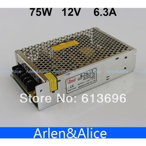 75W 12V 6.3A Single Output Switching power supply for LED Strip light SMPS CCTV