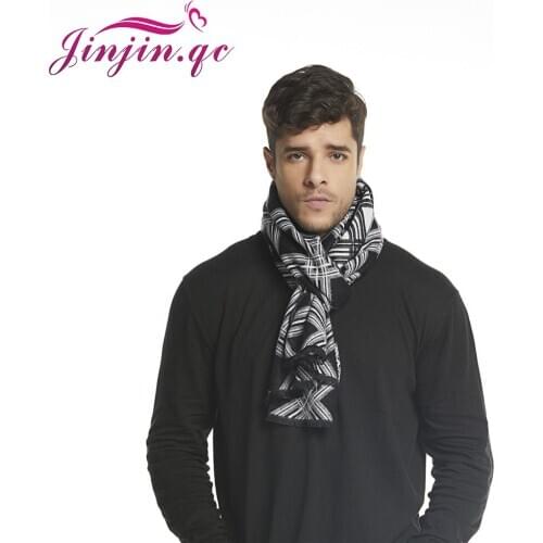 Jinjin.QC Men Scarf Winter Plaid Scarf Cashmere Scarves Luxury Brand Shawls and Wraps Fashion Pashmina 180*45cm