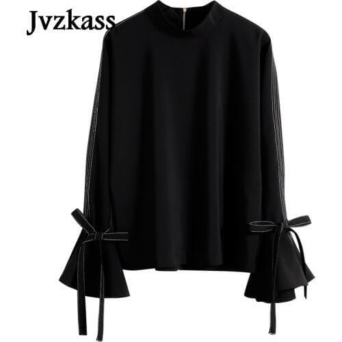 Женские черные рубашки Jvzkass China At AliExpress
