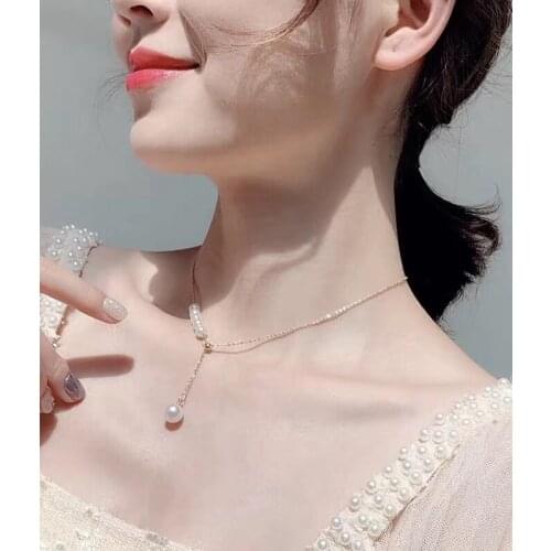 HOT S925 Sterling Silver Necklace Chain with Pendant Mountings Findings Jewelry Parts Fittings Accessories for Pearls Beads