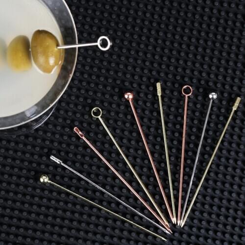 1/3pcs Reusable Cocktail Picks Stainless Steel Multi Color Great For Bar Party BBQ Club Sandwiches Martini Cocktail Picks