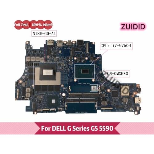 MXHK3 CN-0MXHK3 0MXHK3 For Dell G Series G5 5590 Laptop Motherboard VULCAN15_N18E with CPU I7-9750H N18E-G0-A1 100% Fully Tested