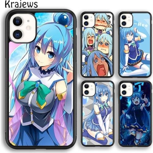 Krajews Anime Konosuba Aqua Soft Phone Case Cover For iPhone 5 SE 6s 7 8 plus X XR XS 11 12 pro max Samsung Galaxy S8 S9 S10