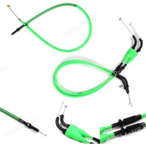 Throttle and Clutch Cable Kit For Kawasaki Ninja ZX10R 2016 2017 Stainless Wire Rubber Motorcycle Accessories ZX-10R 16 17 Green