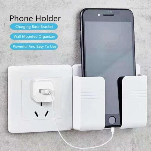 Wall Charger Hook Mobile Phone Holder For Iphone Xiaomi Universal Cellphone Hanging Stand Bracket Hooks Charging Dock Holder