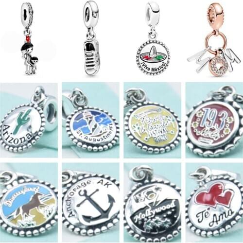 PDD DZ 07 925 Sterling Silver Spring New Charm Pendant with DIY Bracelet Necklace Jewelry Gift Carving Suitable for Women