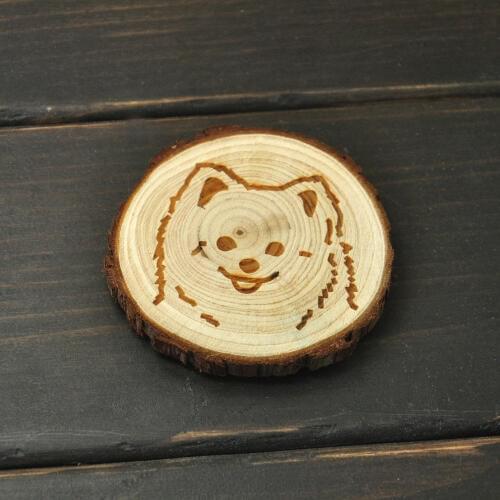 Pomeranian Fridge Tree Slice Dog Magnets Wooden Fridge Magnet Dog Refrigerator Magnet Kitchen Decor For Dog Lovers