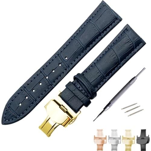 Genuine Leather Watchband for Breitling Omega Mido Replacement Watch Band Butterfly Clasp Strap 12/13/14/16/18/19/20/21/22/24mm