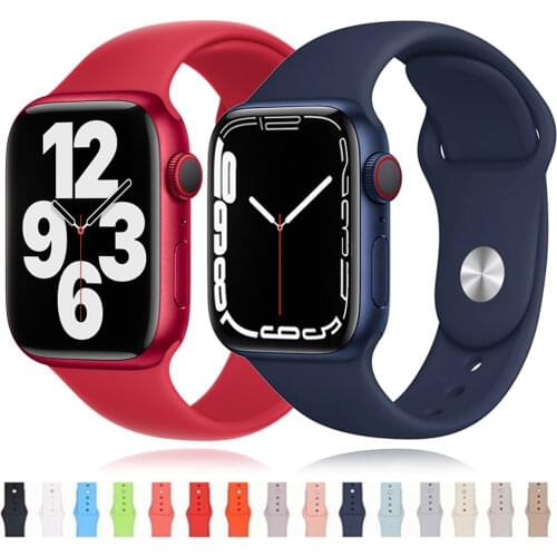 Silicone Strap For Apple watch band 44mm 42mm smartwatch watchband bracelet iWatch 40mm 38mm correa for apple watch 6 SE 5 4 3