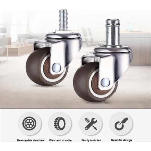 5pcs/Lot Office Chair Caster Wheels 1.5/2 Inch Swivel Caster Wheels Soft Rubber TPE Caster Wheels Replacement Furniture Hardware
