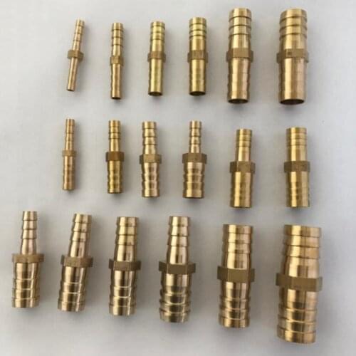 5PCS 4 6 8 10 12 14 16 19mm Hose Barb Equal Patht Reducing Reducer Adapters Transfer Brass Pipe Fitting Water Gas Oil