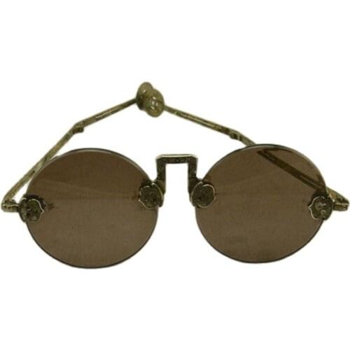 Old Shanghai Republic natural crystal glasses pure copper frame sunglasses