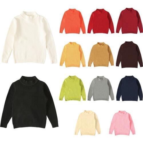 13 Colors Autumn Winter Baby Girls Boys O-Neck Sweaters Knit Long Sleeve Pullover Solid Sweater Tops