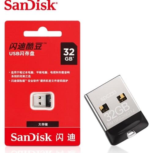 5PCS SanDisk 16GB USB Flash Drive 64GB USB 2.0 Cruzer Fit CZ33 Mini Pen Drive 32GB Memory Stick 8GB 4GB Pendrive Fast delivery