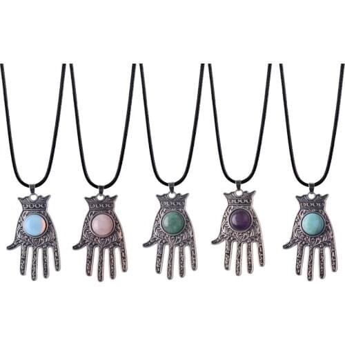 Vintage Jewelry Fatima Hamsa Hand Necklace Leather Chains fashion jewelry alloy joyas de plata jewish turkish Israel