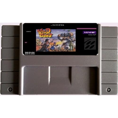 High Quality 16 Bit Wild Guns NTSC Big Gray Game Card For USA Version Game Player