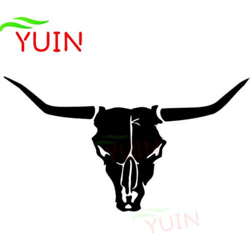 Bull Long Horn Bull Skull Car Sticker Animal Decal Fashion PVC Body Decoration Cover Scratch Waterproof Sunscreen Decals