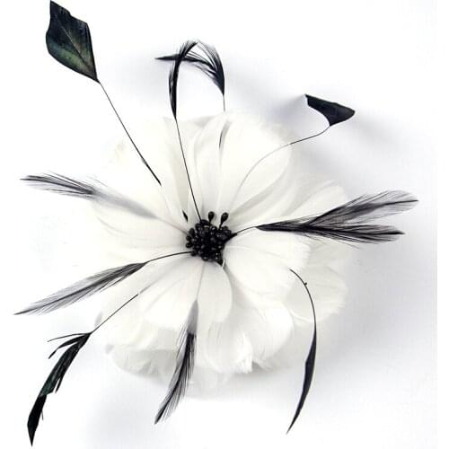 Fashion Ladies Feather Flower Hair Clip 1 Pieces Party Wedding Bridal Headwear With Plumage Hair Accessories Wholesalel