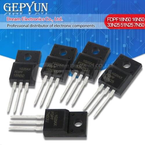 10pcs FDPF33N25T TO-220F FDPF33N25 TO220F FDPF16N50UT FDPF18N50 FDPF12N60N FDPF12N60 FDPF5N50UT FDPF5N50 FDPF7N50 FDPF51N25
