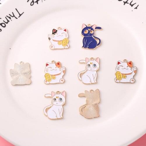 10Pcs Sweet Cute Cat Mouse Rabbits Horse Animal Alloy Charms For DIY Making Earrings Necklace Bracelet Jewelry Accessories