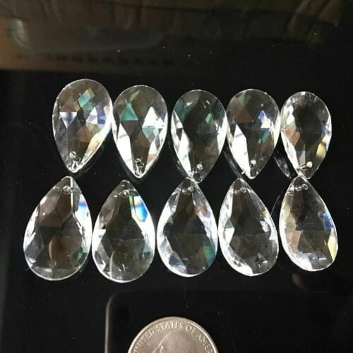 10 PCS Tear Drop Clear Glass Crystal Prism Pendant Chandelier Sun Catcher Chandelier Pendant DIY Curtain Scattered Beads 28MM