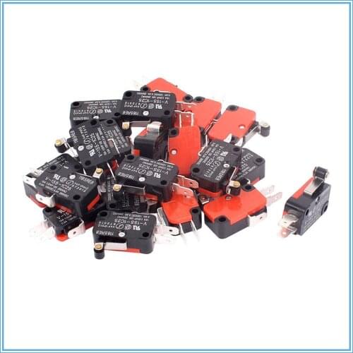 10PCS V-155-1C25 Micro Limit Switch Short Hinge Roller Lever Arm SPDT Snap Action NEW