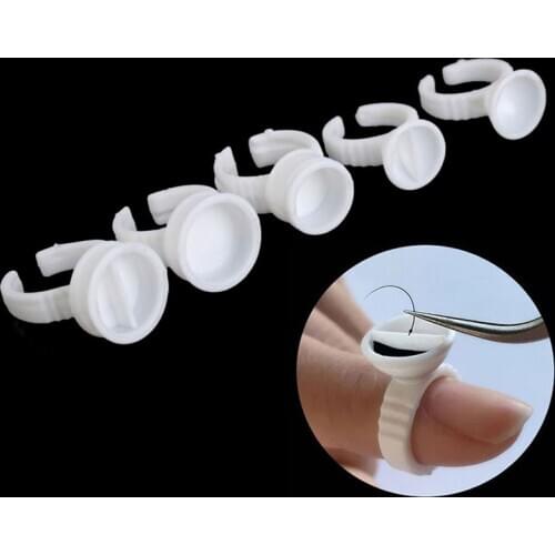 100pcs/set Disposable Microblading Pigment Glue Rings Tattoo Ink Holder Eyebrow Makeup Accessories Eyelash Extension Glu Cup