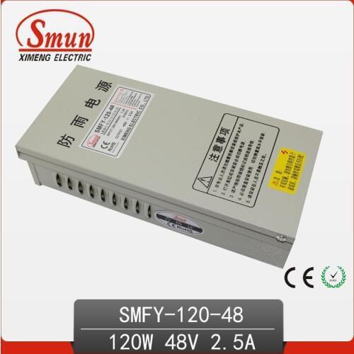 120W 48V 2.5A Rainproof Outdoor Single Output Switching Power Supply SMPS AC TO DC For LED SMFY-120-48
